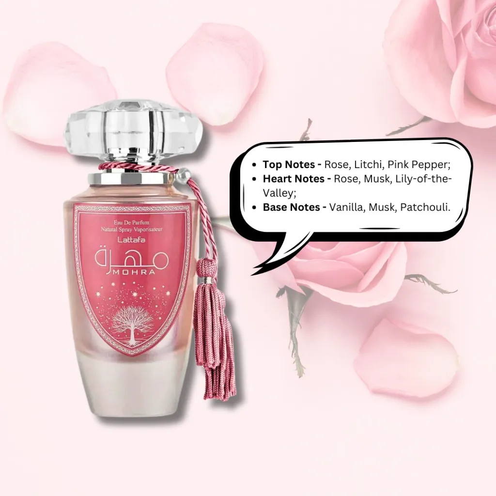 Mohra Silky Rose Lattafa Perfumes for women by zuri perfumes.webp